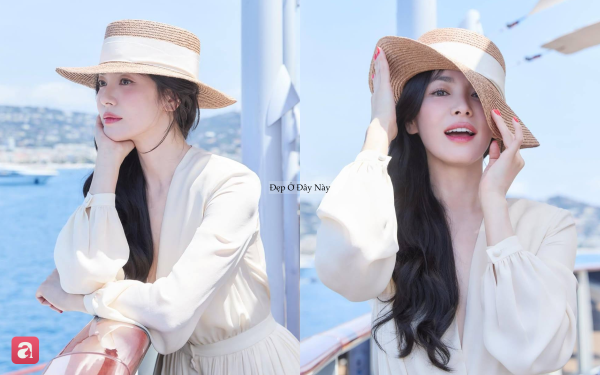 Song Hye Kyo vừa gợi cảm vừa thanh lịch với kiểu đầm "cứ giơ m&aacute;y l&ecirc;n l&agrave; c&oacute; ảnh đẹp" - Ảnh 5.