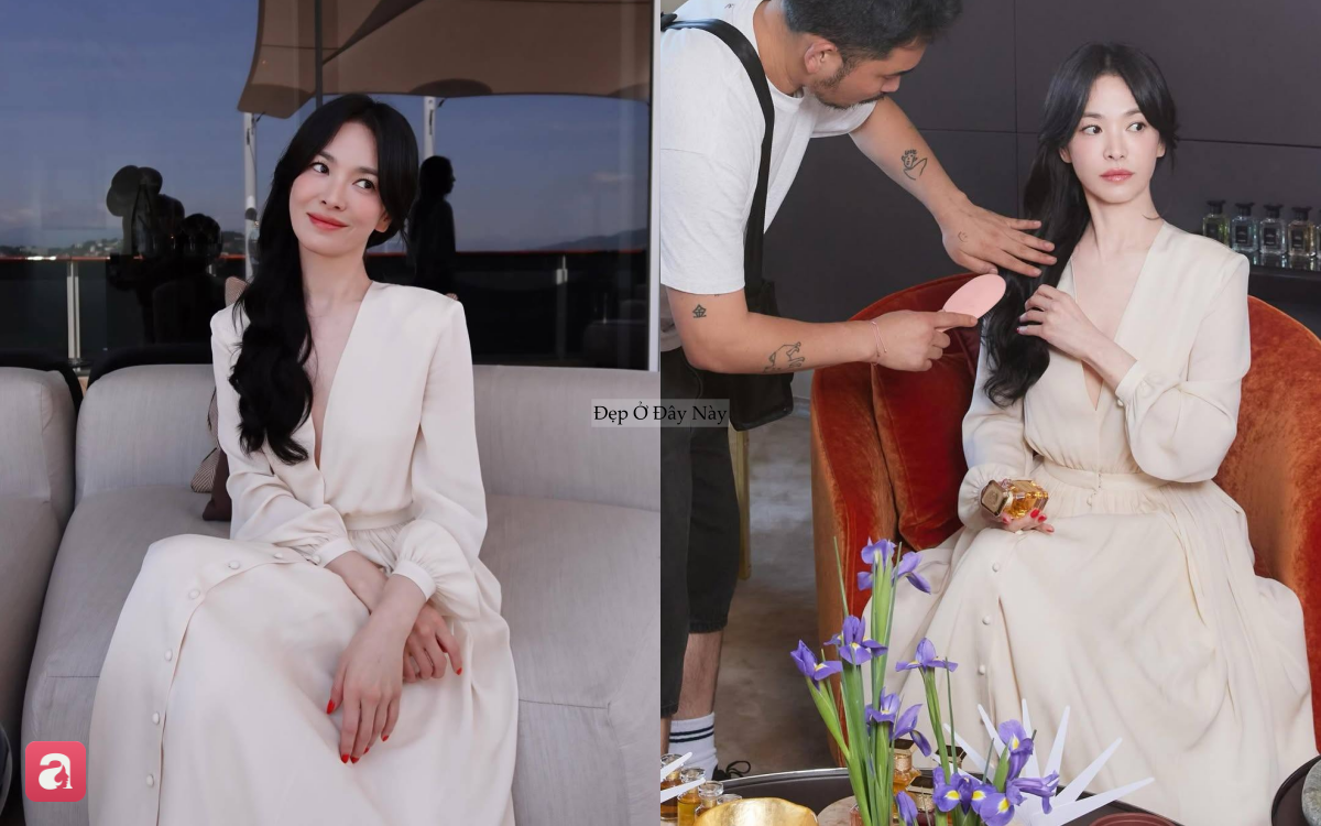 Song Hye Kyo vừa gợi cảm vừa thanh lịch với kiểu đầm "cứ giơ m&aacute;y l&ecirc;n l&agrave; c&oacute; ảnh đẹp" - Ảnh 6.