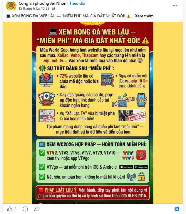 Cục An ninh mạng ph&aacute;t th&ocirc;ng b&aacute;o n&oacute;ng tới những người đang xem World Cup!- Ảnh 3.