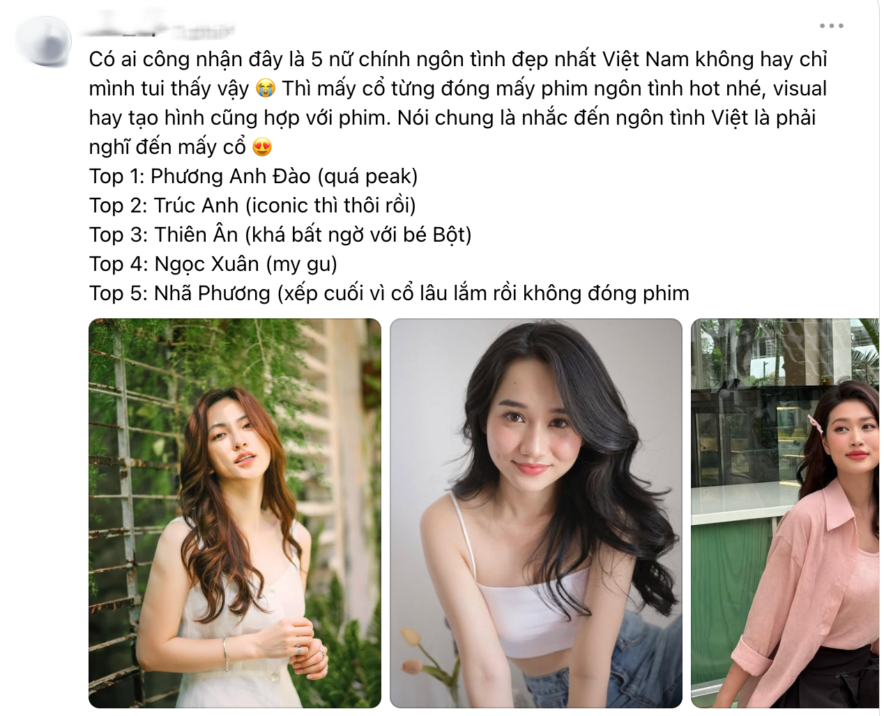 5 nữ thần ng&ocirc;n t&igrave;nh đẹp nhất Việt Nam: Nh&atilde; Phương xếp sau Tr&uacute;c Anh, hạng 1 ai thấy cũng muốn y&ecirc;u- Ảnh 1.