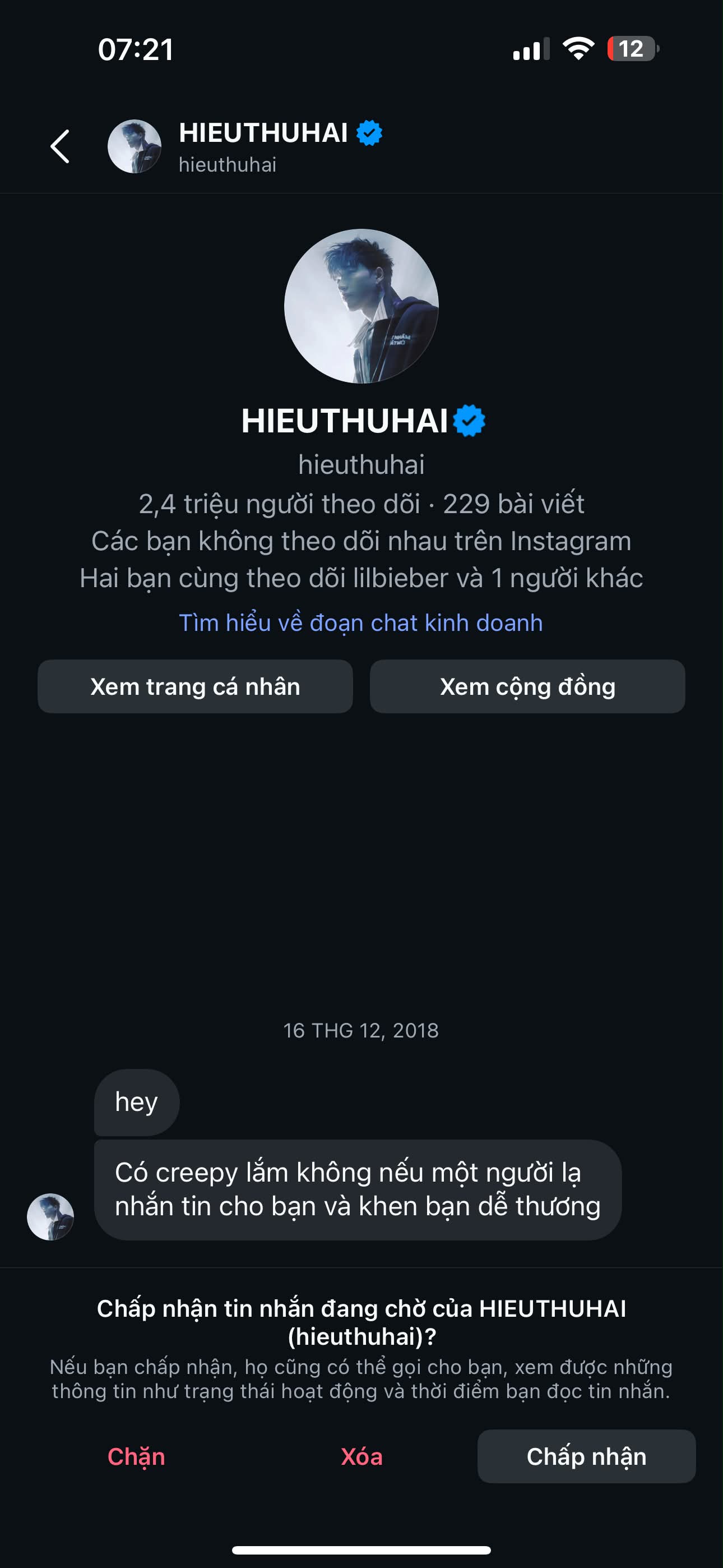 Rầm rộ g&aacute;i xinh leak tin nhắn ri&ecirc;ng tư với HIEUTHUHAI- Ảnh 2.