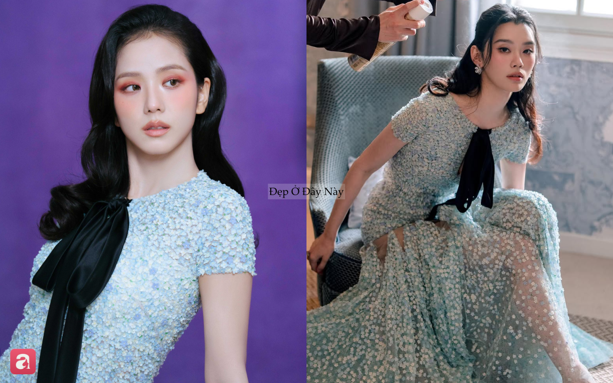 Thi&ecirc;n thần nội y đụng đầm đ&iacute;nh h&agrave;ng ngh&igrave;n b&ocirc;ng hoa với Jisoo: Người ngọt ng&agrave;o như n&agrave;ng thơ, người ki&ecirc;u sa như c&ocirc;ng ch&uacute;a- Ảnh 1.