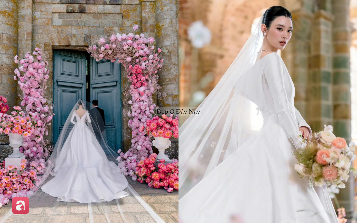 Cận cảnh v&aacute;y cưới đẹp như chuyện cổ t&iacute;ch của Hề Mộng Dao: 600 giờ thực hiện, trang sức đắt đỏ g&acirc;y cho&aacute;ng ngợp- Ảnh 2.