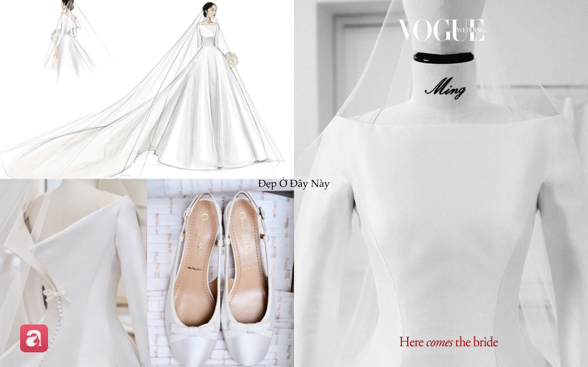 Cận cảnh v&aacute;y cưới đẹp như chuyện cổ t&iacute;ch của Hề Mộng Dao: 600 giờ thực hiện, trang sức đắt đỏ g&acirc;y cho&aacute;ng ngợp- Ảnh 5.
