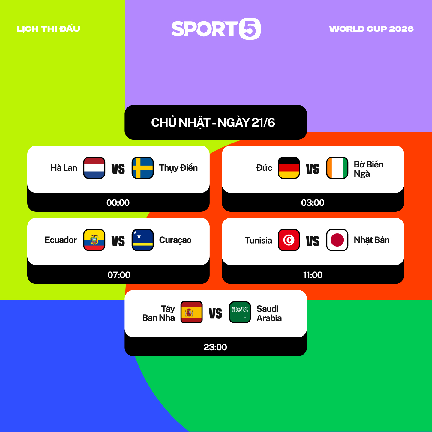 Lịch thi đấu World Cup 2026 ngày 21/6 mới nhất (giờ Việt Nam): Nhật Bản gặp thử thách khó, Tây Ban Nha có thể lấy lại niềm tin- Ảnh 1. Lịch thi đấu World Cup 2026 ngày 21/6 mới nhất (giờ Việt Nam): Nhật Bản gặp thử thách khó, Tây Ban Nha có thể lấy lại niềm tin- Ảnh 1.