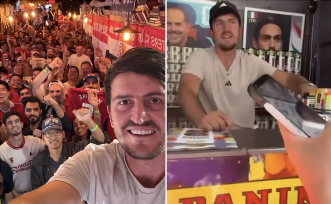 Đam m&ecirc; kh&oacute; bỏ: Harry Maguire được bắt gặp mở sạp ph&aacute;t sticker World Cup d&ugrave; bị tuyển Anh loại cay đắng- Ảnh 1.