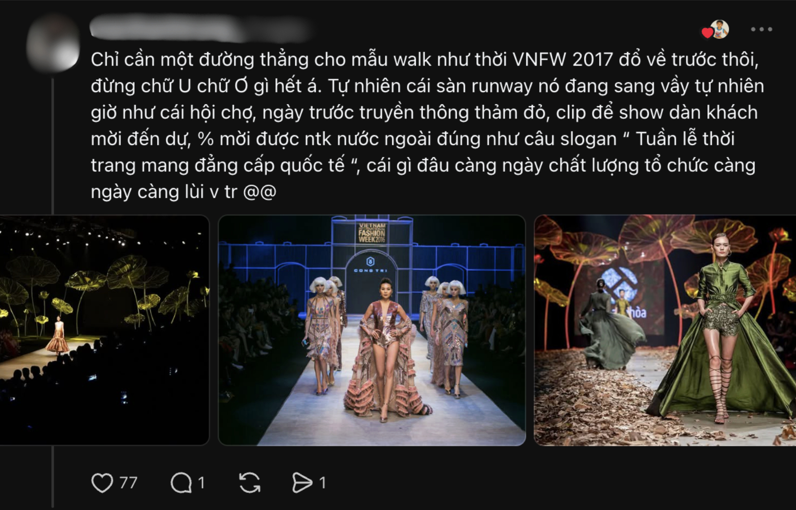 Mỗi năm 1 lần, Tuần lễ thời trang Việt Nam khiến d&acirc;n t&igrave;nh ch&aacute;n ng&aacute;n, t&igrave;m đỏ mắt chỉ thấy ch&ecirc; nhiều hơn khen- Ảnh 8.