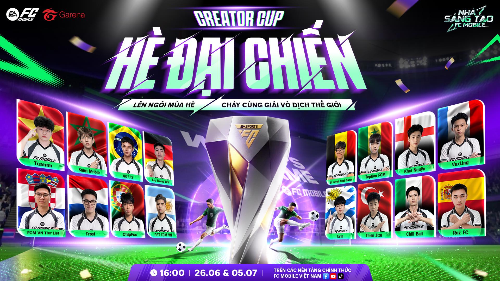 16 nhà sáng tạo FC Mobile tranh tài tại Creator Cup 2026: Ai sẽ lên ngôi mùa hè năm nay? - Ảnh 1. 16 nhà sáng tạo FC Mobile tranh tài tại Creator Cup 2026: Ai sẽ lên ngôi mùa hè năm nay? - Ảnh 1.