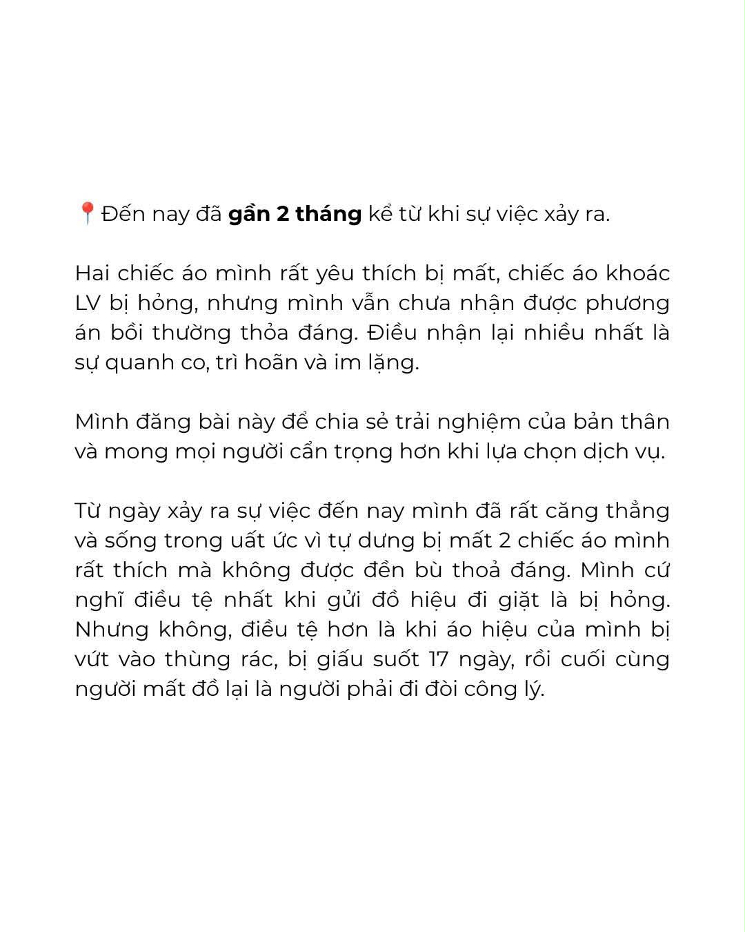 Drama kh&aacute;ch tố tiệm giặt H&agrave; Nội l&agrave;m mất 2 &aacute;o hiệu 60 triệu, &aacute;o kho&aacute;c LV 150 triệu cũng gặp sự cố thảm thương- Ảnh 9.