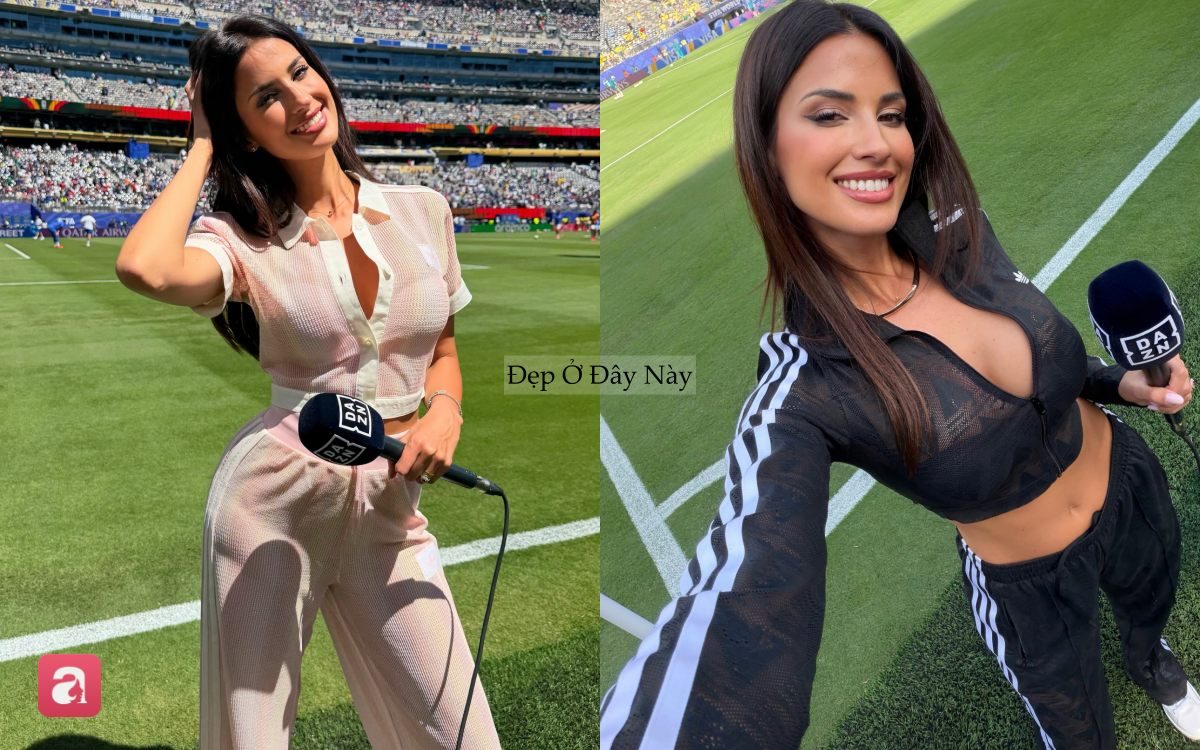 World Cup xuất hiện "nữ thần s&acirc;n cỏ" mới, n&agrave;ng MC biến s&acirc;n cỏ th&agrave;nh s&agrave;n diễn thời trang- Ảnh 3.