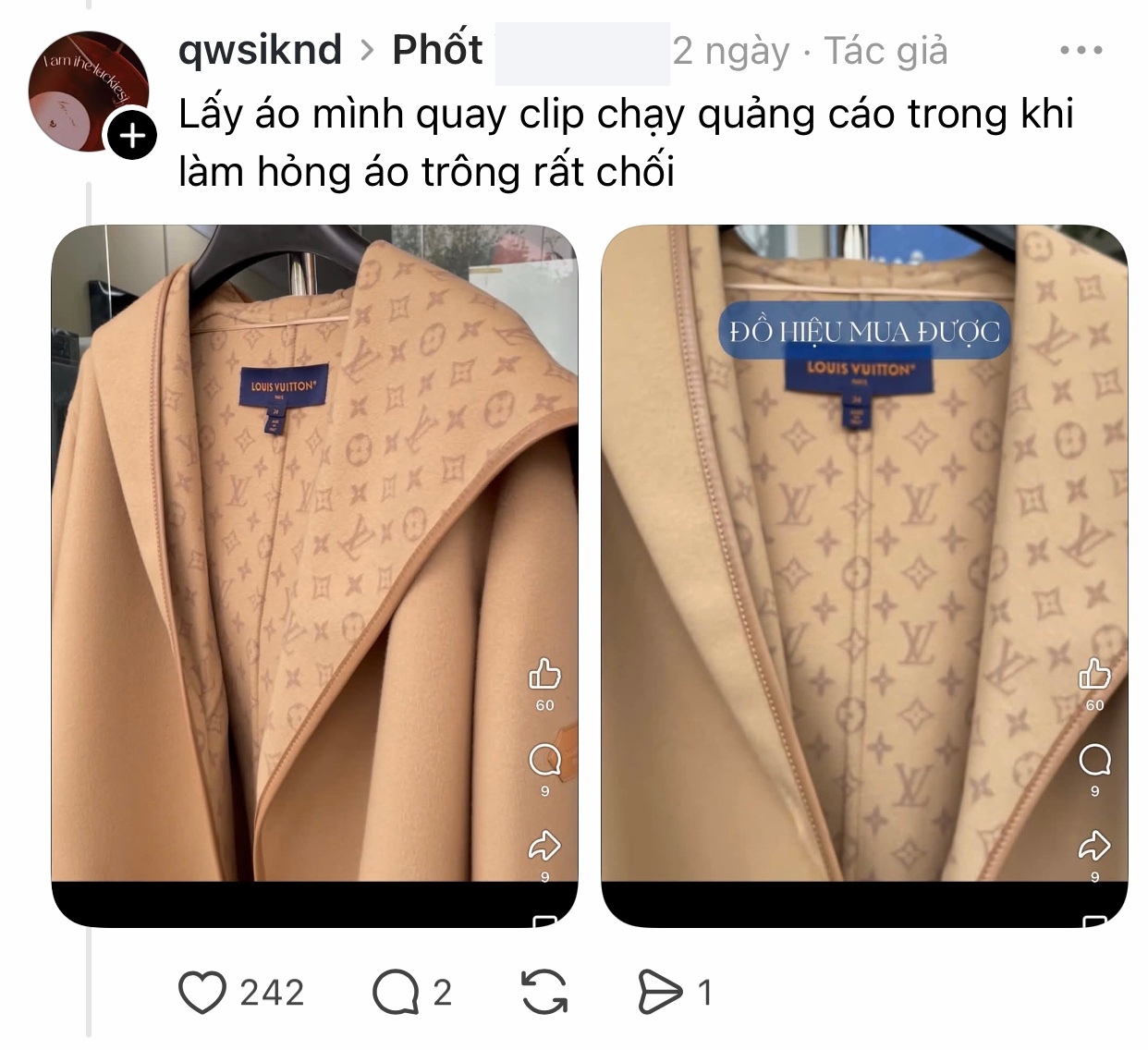 Drama kh&aacute;ch tố tiệm giặt H&agrave; Nội l&agrave;m mất 2 &aacute;o hiệu 60 triệu, &aacute;o kho&aacute;c LV 150 triệu cũng gặp sự cố thảm thương- Ảnh 14.