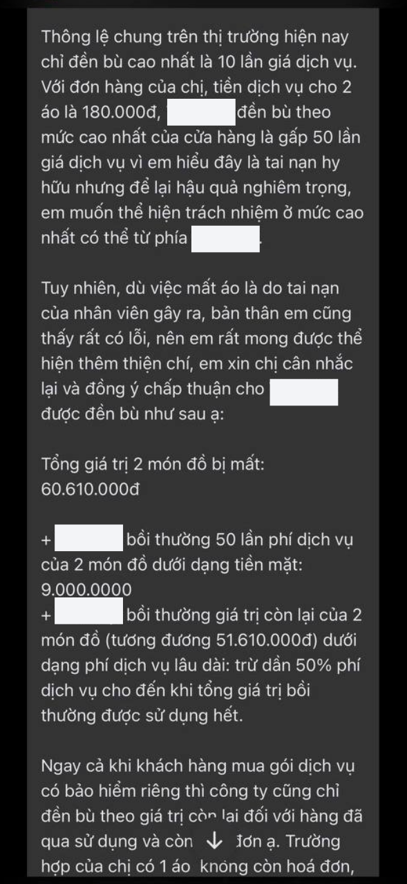 Drama kh&aacute;ch tố tiệm giặt H&agrave; Nội l&agrave;m mất 2 &aacute;o hiệu 60 triệu, &aacute;o kho&aacute;c LV 150 triệu cũng gặp sự cố thảm thương- Ảnh 12.
