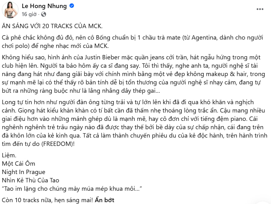 Diva h&agrave;ng đầu Việt Nam so MCK như Justin Bieber- Ảnh 1.