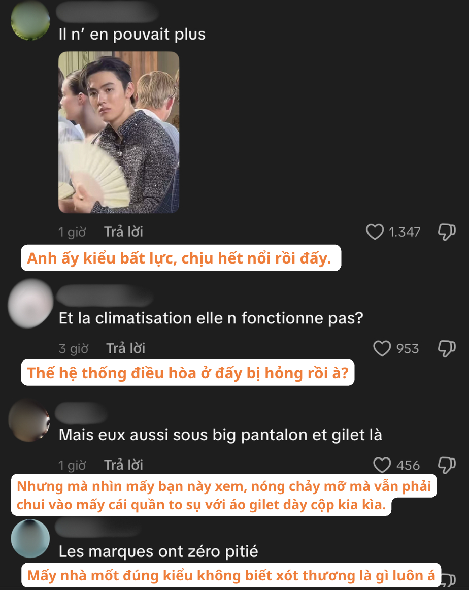 Paris nắng n&oacute;ng nhất lịch sử biến show Dior th&agrave;nh "l&ograve; b&aacute;t qu&aacute;i", d&agrave;n mỹ nam ngồi xem khổ kh&ocirc;ng ai bằng- Ảnh 3.