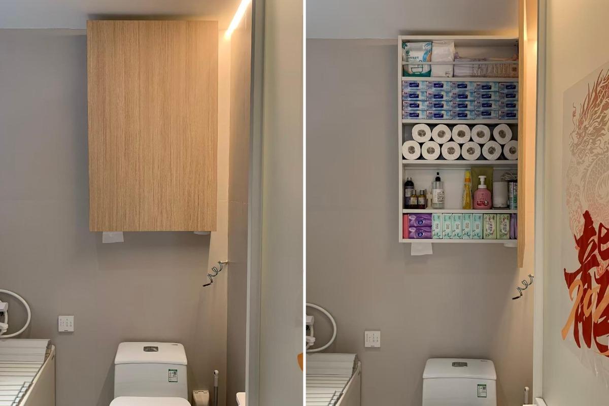 T&ocirc;i rất ngưỡng mộ c&aacute;ch người phụ nữ 53 tuổi n&agrave;y sắp xếp ph&ograve;ng tắm: Kh&ocirc;ng gian nhỏ nhưng chứa được gấp đ&ocirc;i đồ đạc, l&uacute;c n&agrave;o cũng sạch sẽ v&agrave; gọn g&agrave;ng- Ảnh 4.