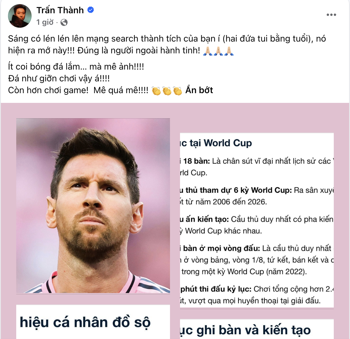 Trấn Th&agrave;nh vướng rắc rối v&igrave; Messi- Ảnh 1.