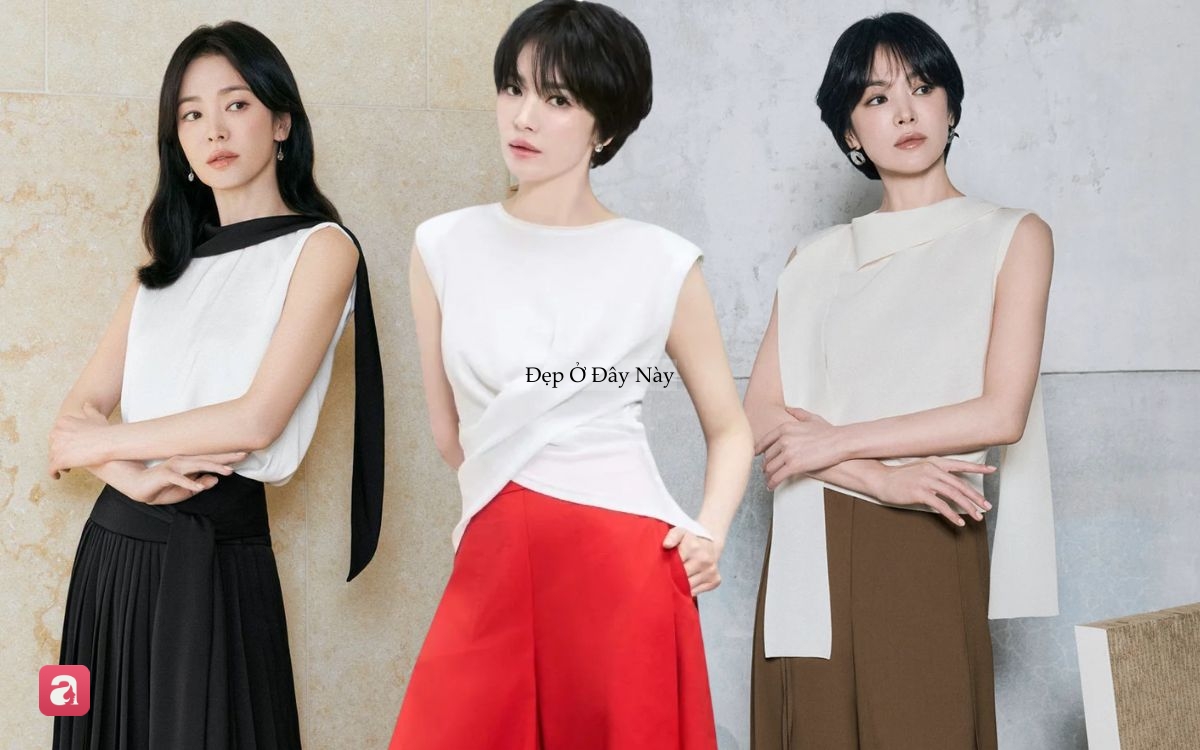 Song Hye Kyo c&oacute; kiểu &aacute;o "mặc l&agrave; sang" lại cực dễ phối đồ: Đi l&agrave;m hay đi chơi đều thanh lịch- Ảnh 1.
