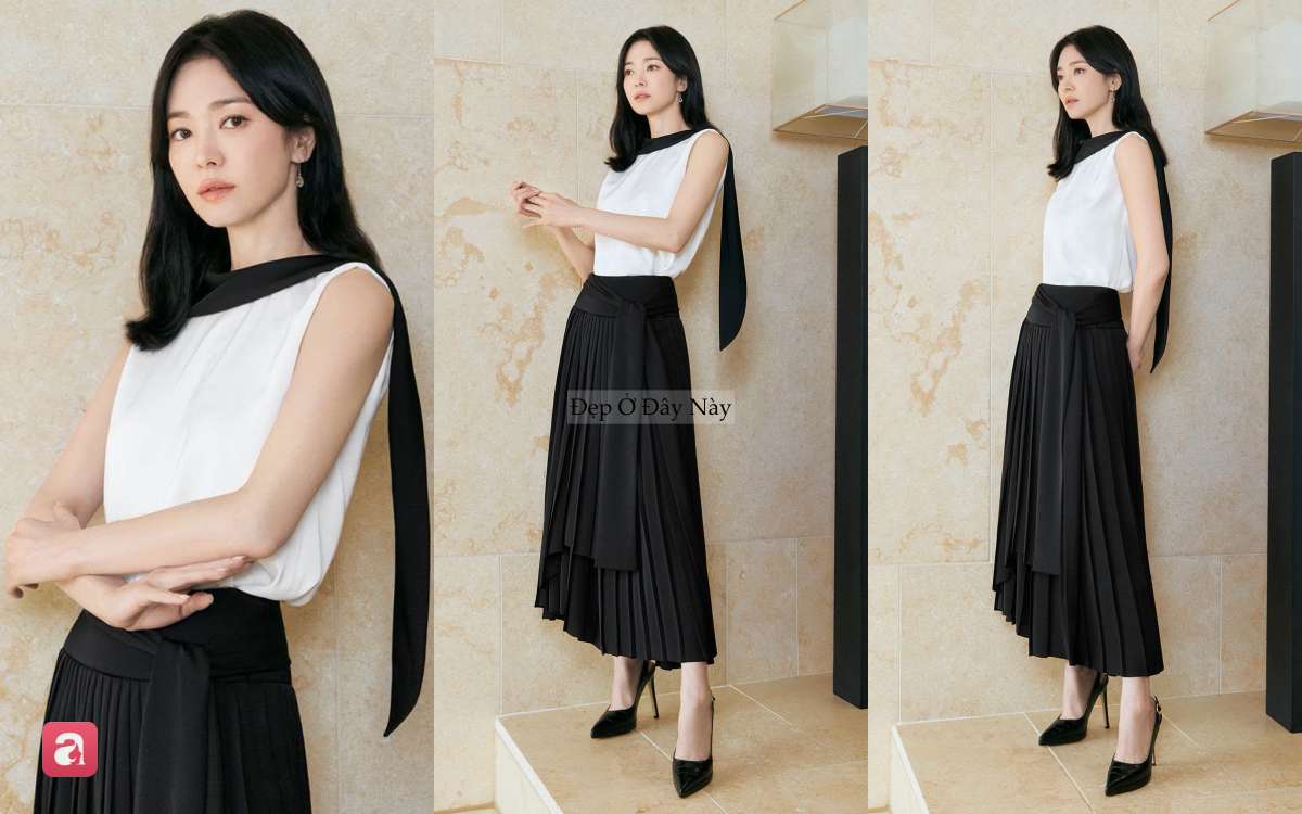 Song Hye Kyo c&oacute; kiểu &aacute;o "mặc l&agrave; sang" lại cực dễ phối đồ: Đi l&agrave;m hay đi chơi đều thanh lịch- Ảnh 3.