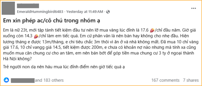 23 tuổi tự mua được 2 c&acirc;y v&agrave;ng, t&iacute;nh b&aacute;n mua nh&agrave; nhưng d&acirc;n mạng lập tức can ngăn- Ảnh 1.