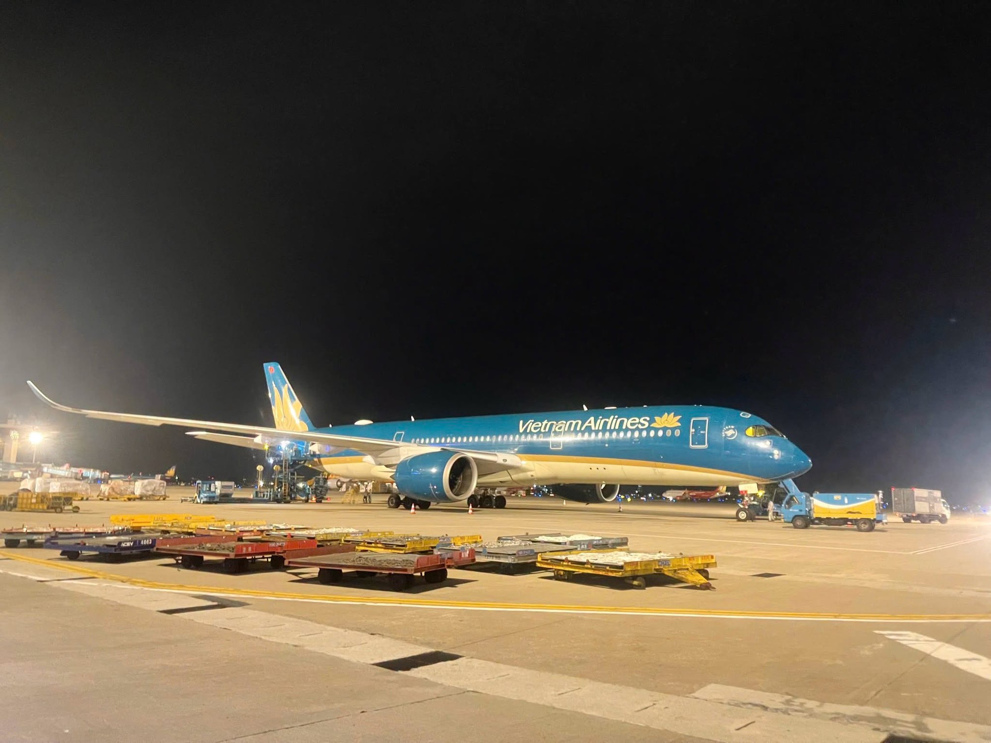 Đ&ecirc;m qua, một m&aacute;y bay Vietnam Airlines kh&ocirc;ng chở bất kỳ h&agrave;nh kh&aacute;ch n&agrave;o cất c&aacute;nh từ s&acirc;n bay Nội B&agrave;i - Ảnh 1.
