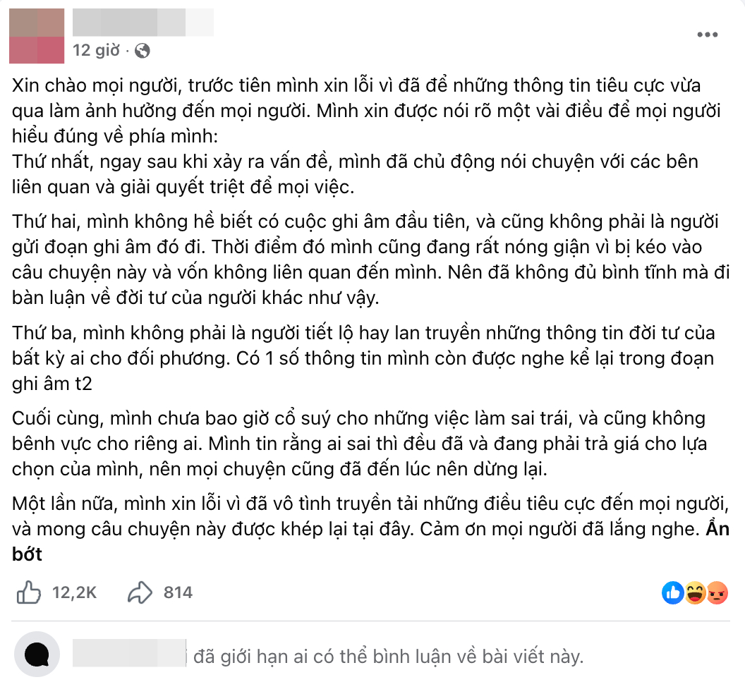 Vụ file ghi &acirc;m g&acirc;y x&ocirc;n xao: TikToker nổi tiếng l&ecirc;n tiếng xin lỗi v&igrave; tiết lộ đời tư người kh&aacute;c- Ảnh 1.