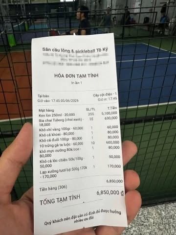 H&oacute;a đơn gần 7 triệu đồng ở s&acirc;n pickleball: Người trong cuộc l&ecirc;n tiếng l&agrave;m r&otilde; th&ocirc;ng tin 290 lon bia- Ảnh 1.