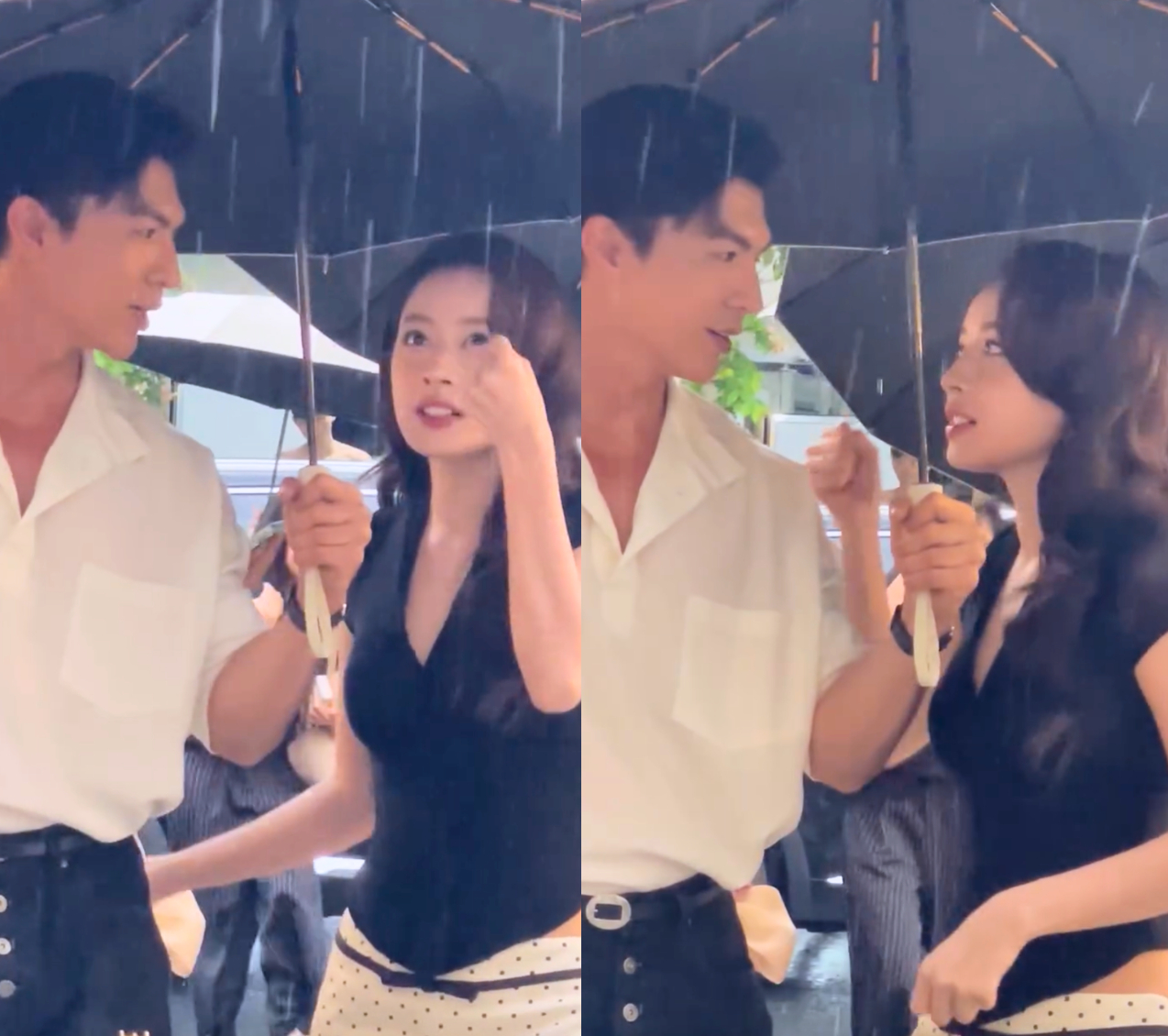 Chi Pu v&agrave; mỹ nam 6 m&uacute;i che chung chiếc &ocirc;, mưa ướt điện thoại cũng kh&ocirc;ng che được h&agrave;o quang n&agrave;y- Ảnh 2.