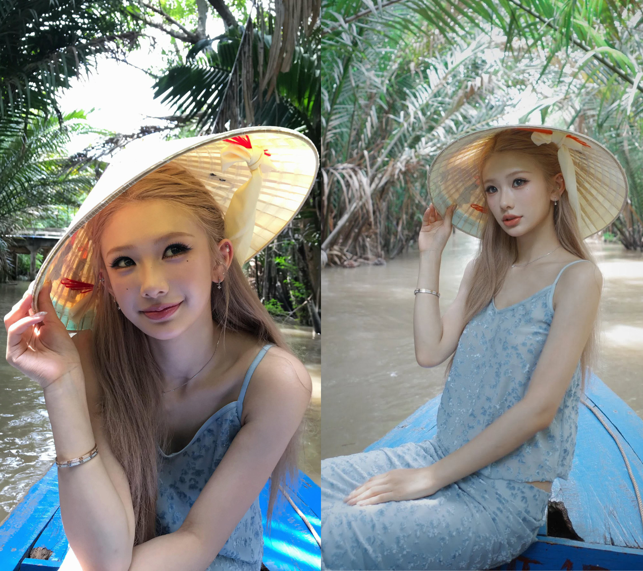 Tỷ tỷ xứ Trung đua nhau mặc sườn x&aacute;m gh&eacute; miền T&acirc;y đội n&oacute;n l&aacute; ch&egrave;o xuồng, l&agrave;m n&ecirc;n mấy bộ h&igrave;nh "chấn động"- Ảnh 2.