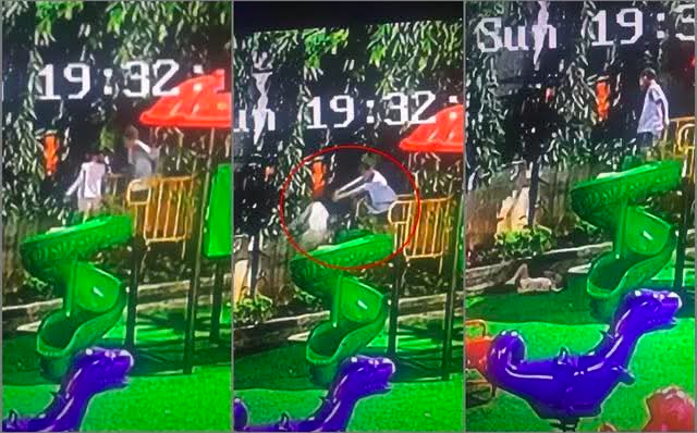 B&eacute; g&aacute;i bị đẩy ng&atilde; lộn cổ từ độ cao 1.5m ở s&acirc;n chơi chung cư: Người bố l&ecirc;n tiếng- Ảnh 1.