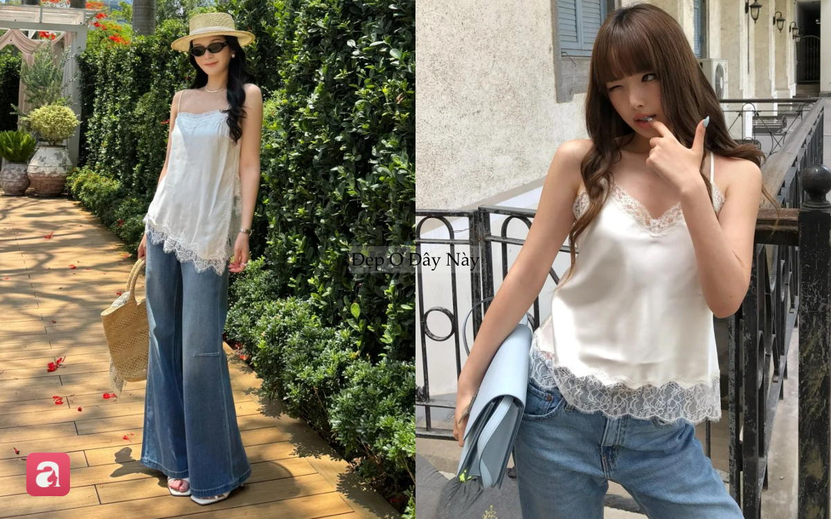 &Aacute;o lụa đ&iacute;nh ren đang hot rần rần, nhưng mặc sao để đẹp m&agrave; kh&ocirc;ng lo "giống đồ ngủ"- Ảnh 2.