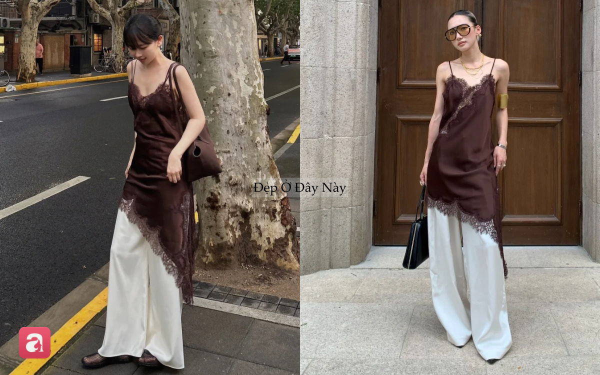 &Aacute;o lụa đ&iacute;nh ren đang hot rần rần, nhưng mặc sao để đẹp m&agrave; kh&ocirc;ng lo "giống đồ ngủ"- Ảnh 4.
