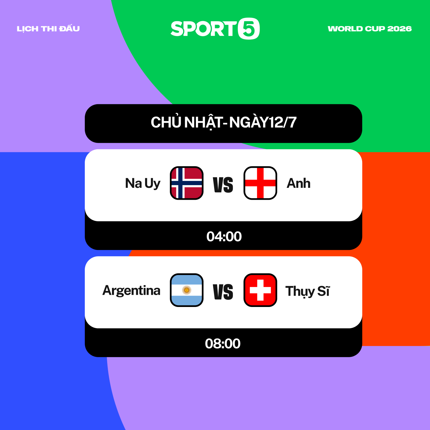 Cực n&oacute;ng lịch thi đấu tứ kết World Cup 2026 ng&agrave;y 12/7: Messi v&agrave; Argentina đối đầu Thuỵ Sĩ, Haaland c&oacute; đủ sức "h&uacute;c" tuyển Anh về nước?- Ảnh 1.