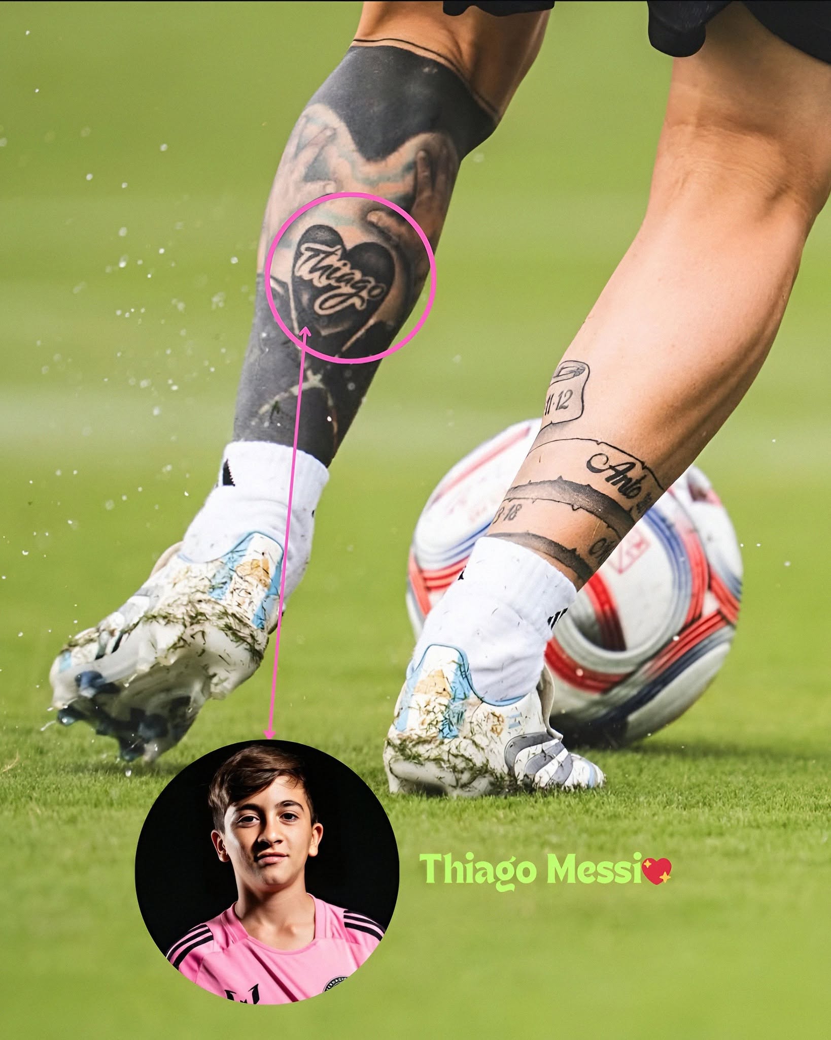 Loạt h&igrave;nh xăm của Messi: Mỗi n&eacute;t mực mỗi chương cuộc đời, một l&aacute; b&agrave;i may mắn yểm tr&ecirc;n ống đồng- Ảnh 6.