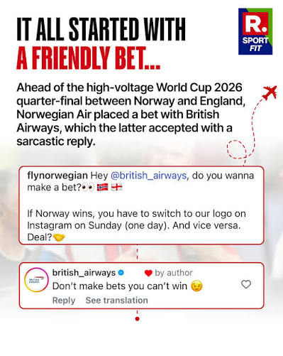 H&atilde;ng h&agrave;ng kh&ocirc;ng Na Uy đổi logo sang British Airways sau khi đội tuyển quốc gia thua Anh tại World Cup- Ảnh 1.