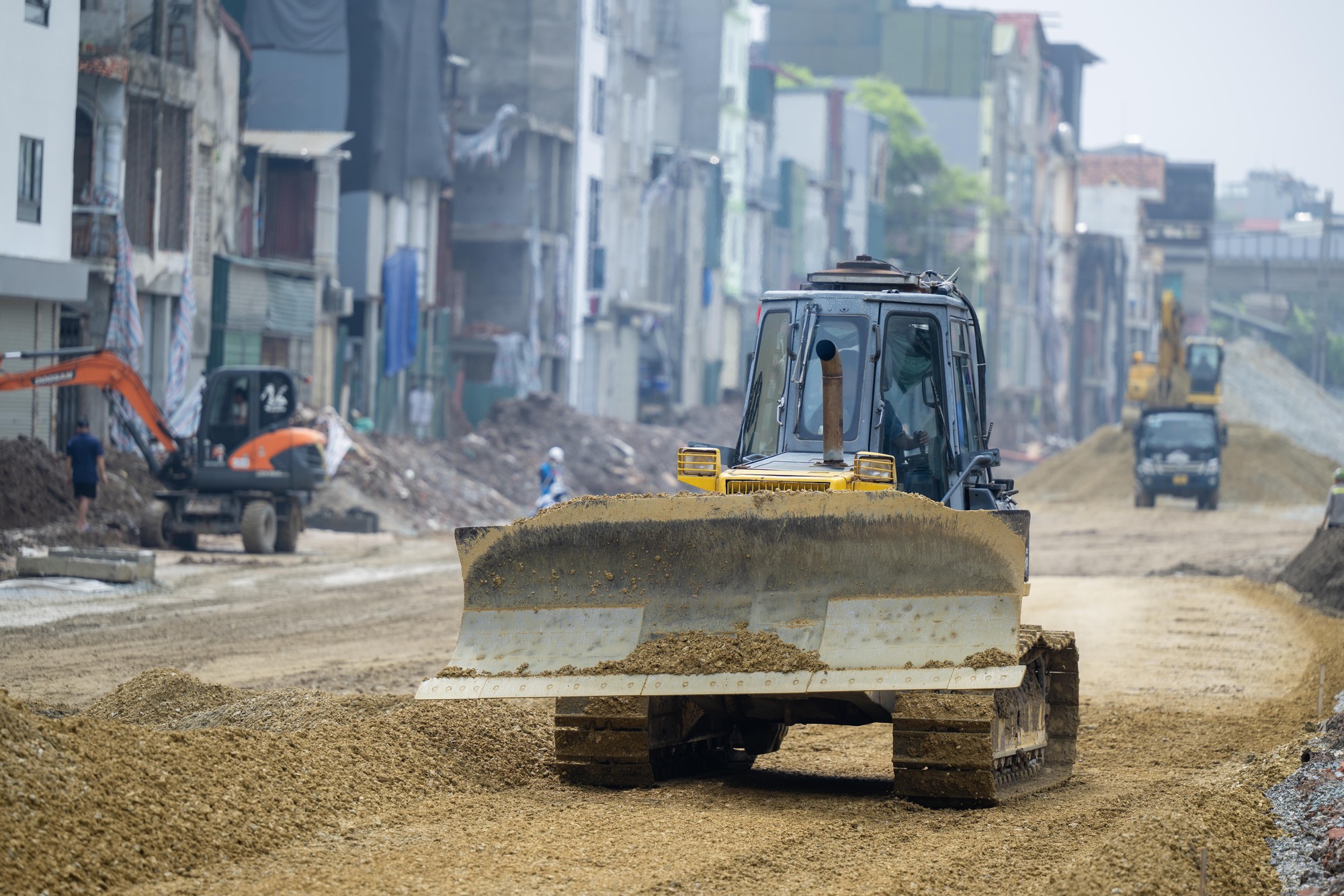 Cận cảnh c&ocirc;ng trường V&agrave;nh đai 1 đoạn Ho&agrave;ng Cầu - Voi Phục trong giai đoạn nước r&uacute;t, mục ti&ecirc;u th&ocirc;ng xe trước dịp 2/9- Ảnh 15.