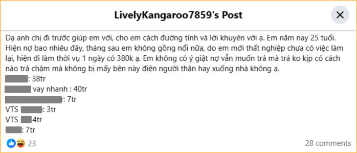 Đi làm 1 ngày kiếm 380 nghìn, gánh không nổi khoản nợ 99 triệu: Cộng đồng mạng chỉ ra 1 sai lầm- Ảnh 1.