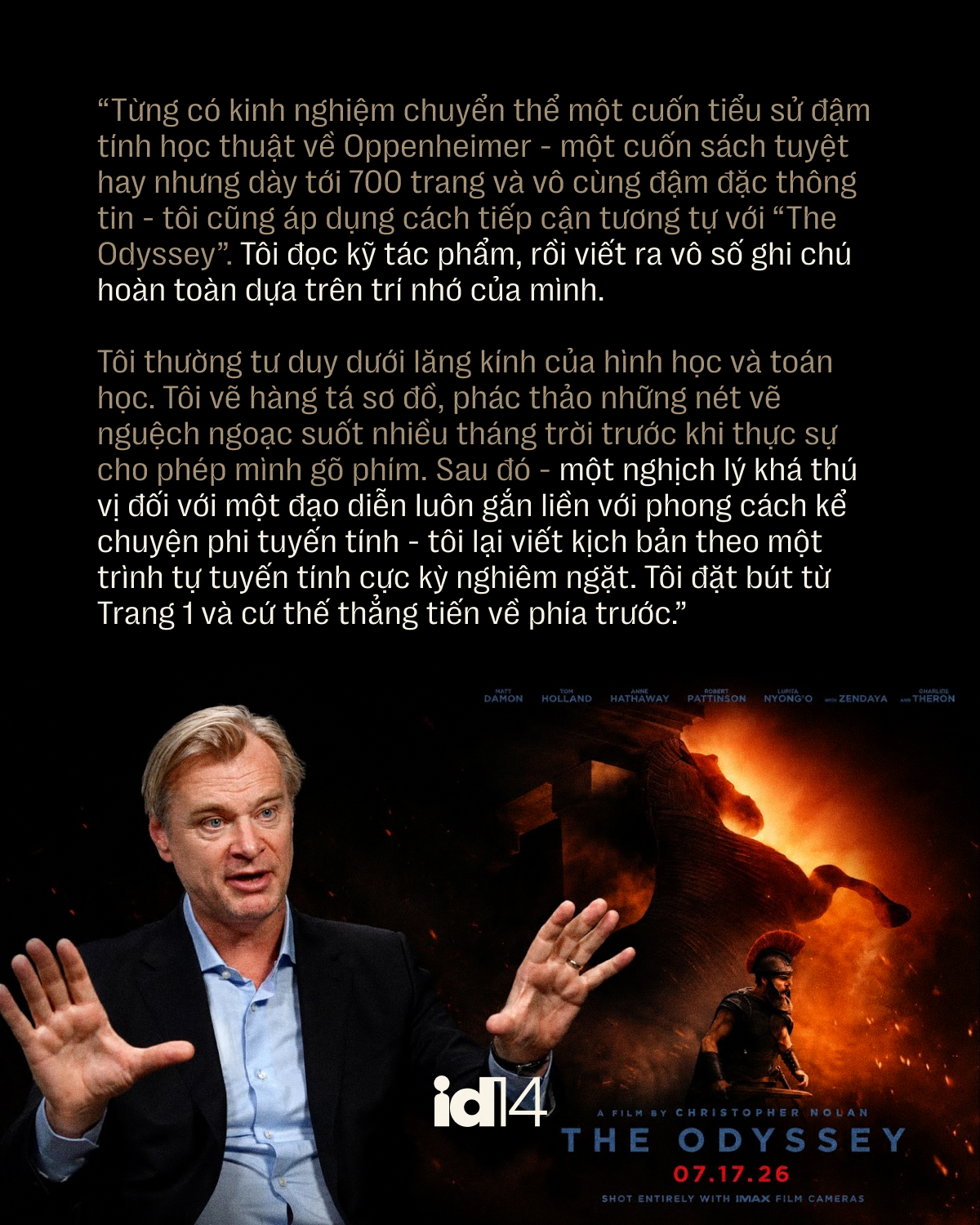 Christopher Nolan: Rủi ro lớn nhất tr&ecirc;n đời ch&iacute;nh l&agrave; chọn sự an to&agrave;n- Ảnh 2.