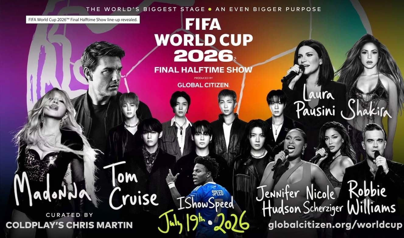 Lộ diện h&igrave;nh ảnh đầu ti&ecirc;n về Halftime Show World Cup: Justin Bieber, Madonna, Shakira v&agrave; BTS lần lượt "điểm danh" - Ảnh 6.