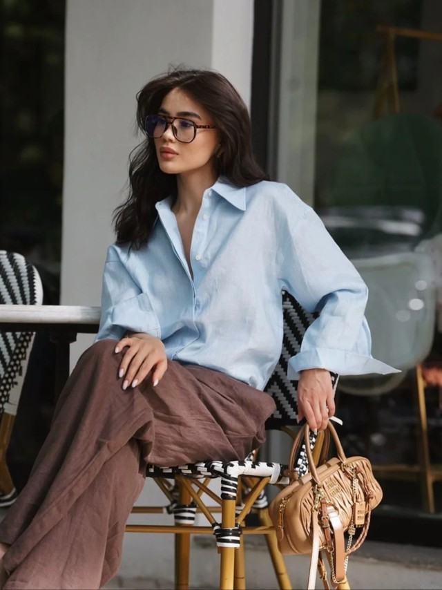 Mùa hè này, hãy thử công thức phối màu xanh - nâu: Càng đơn giản càng sang, mặc đi làm hay đi chơi đều đẹp- Ảnh 5.