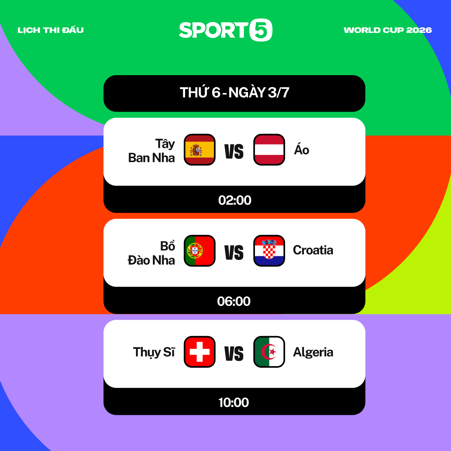 Lịch thi đấu World Cup 2026 ng&agrave;y 3/7: Đại chiến T&acirc;y Ban Nha - &Aacute;o, Ronaldo c&ugrave;ng Bồ Đ&agrave;o Nha chạm tr&aacute;n Croatia- Ảnh 1.