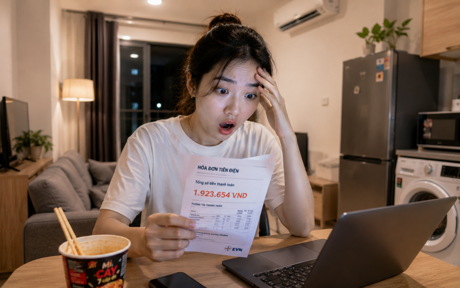 Thu&ecirc; nh&agrave; full nội thất tưởng hời, đến cuối th&aacute;ng nh&igrave;n h&oacute;a đơn điện mới biết: Chủ nh&agrave; tiết kiệm tiền mua đồ, người trả tiền điện l&agrave; m&igrave;nh! - Ảnh 1.