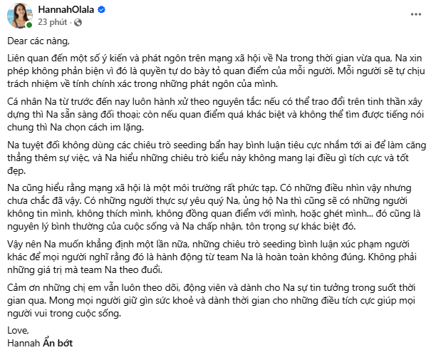 Hannah Olala lên tiếng về nghi vấn seeding bẩn và những bình luận xúc phạm giữa ồn ào- Ảnh 2.