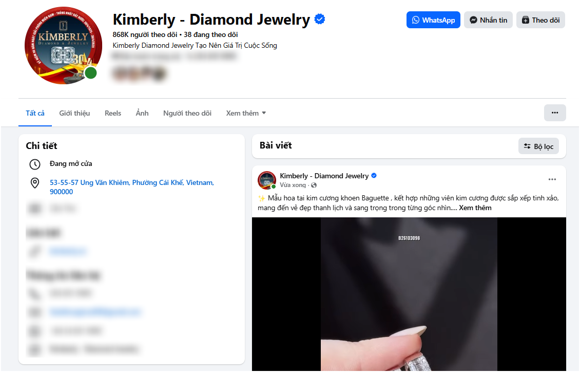 Huỷ livestream có CEO, tiệm kim cương nổi tiếng ở Cần Thơ đưa TikTok về trạng thái riêng tư, tiếp tục bán hàng trên Fanpage- Ảnh 5.