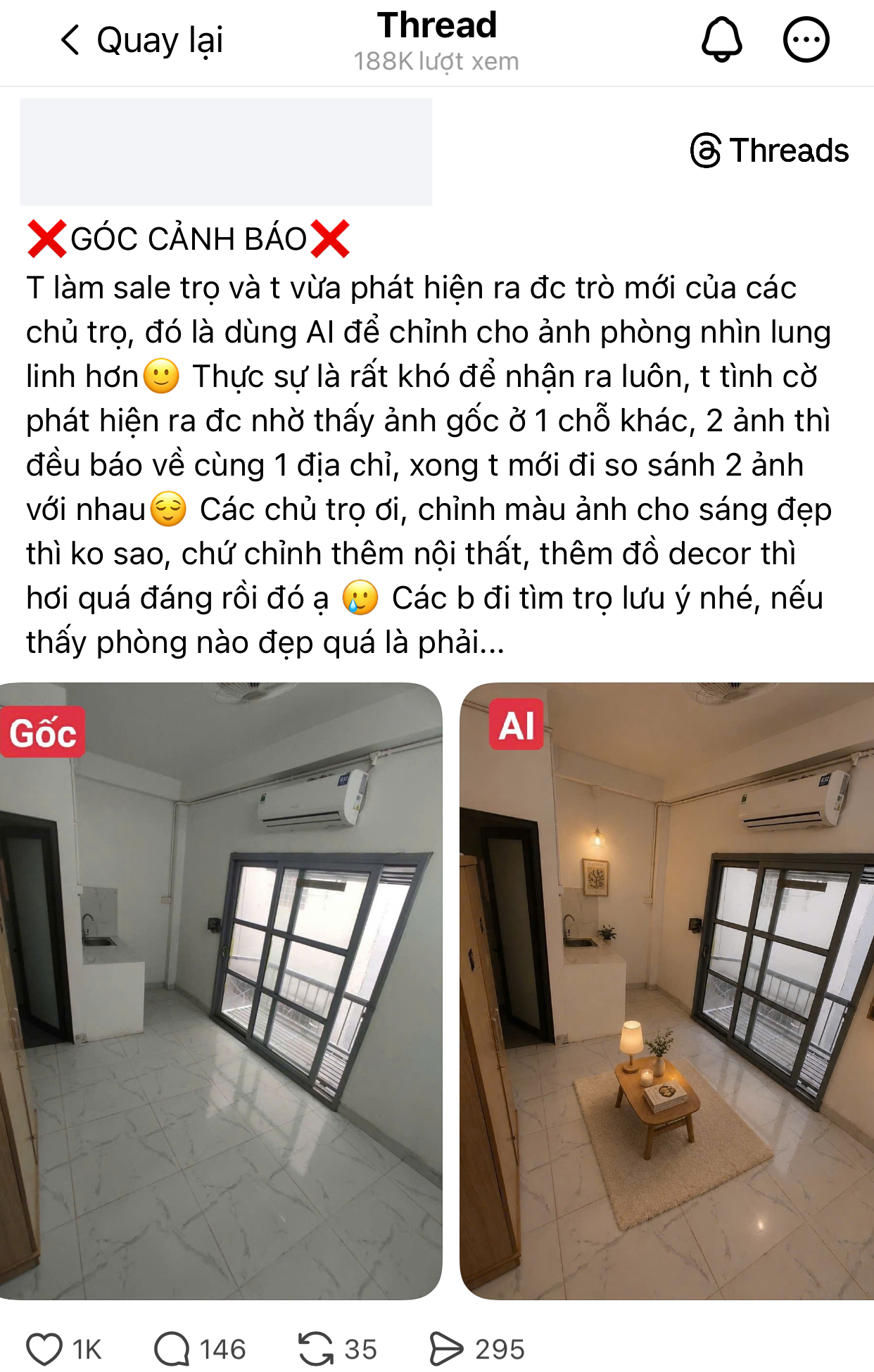 "Ph&aacute;p sư AI" đại n&aacute;o thị trường ph&ograve;ng trọ: Ảnh quảng c&aacute;o long lanh như Pinterest, kh&aacute;ch xem ngo&agrave;i đời &ocirc;m đầu vỡ mộng- Ảnh 1.