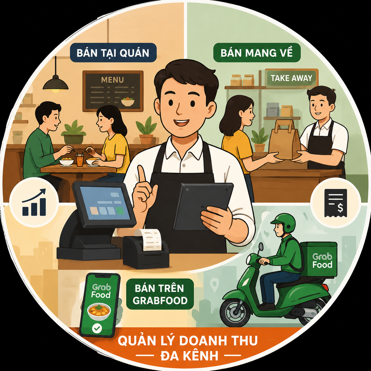 Bán tại quán, bán mang về, bán trên GrabFood, nộp thuế như thế nào?- Ảnh 1.