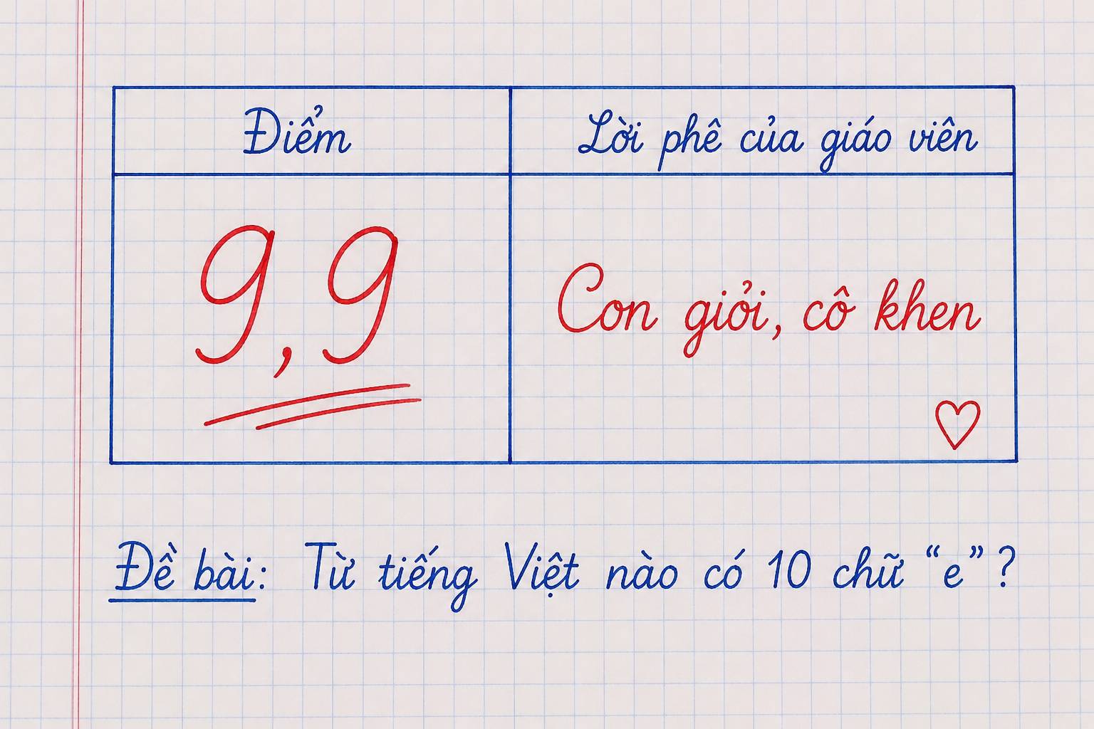 Từ tiếng Việt n&agrave;o c&oacute; 10 chữ E? - Nh&igrave;n quen m&agrave; chưa chắc đo&aacute;n ra - Ảnh 1.