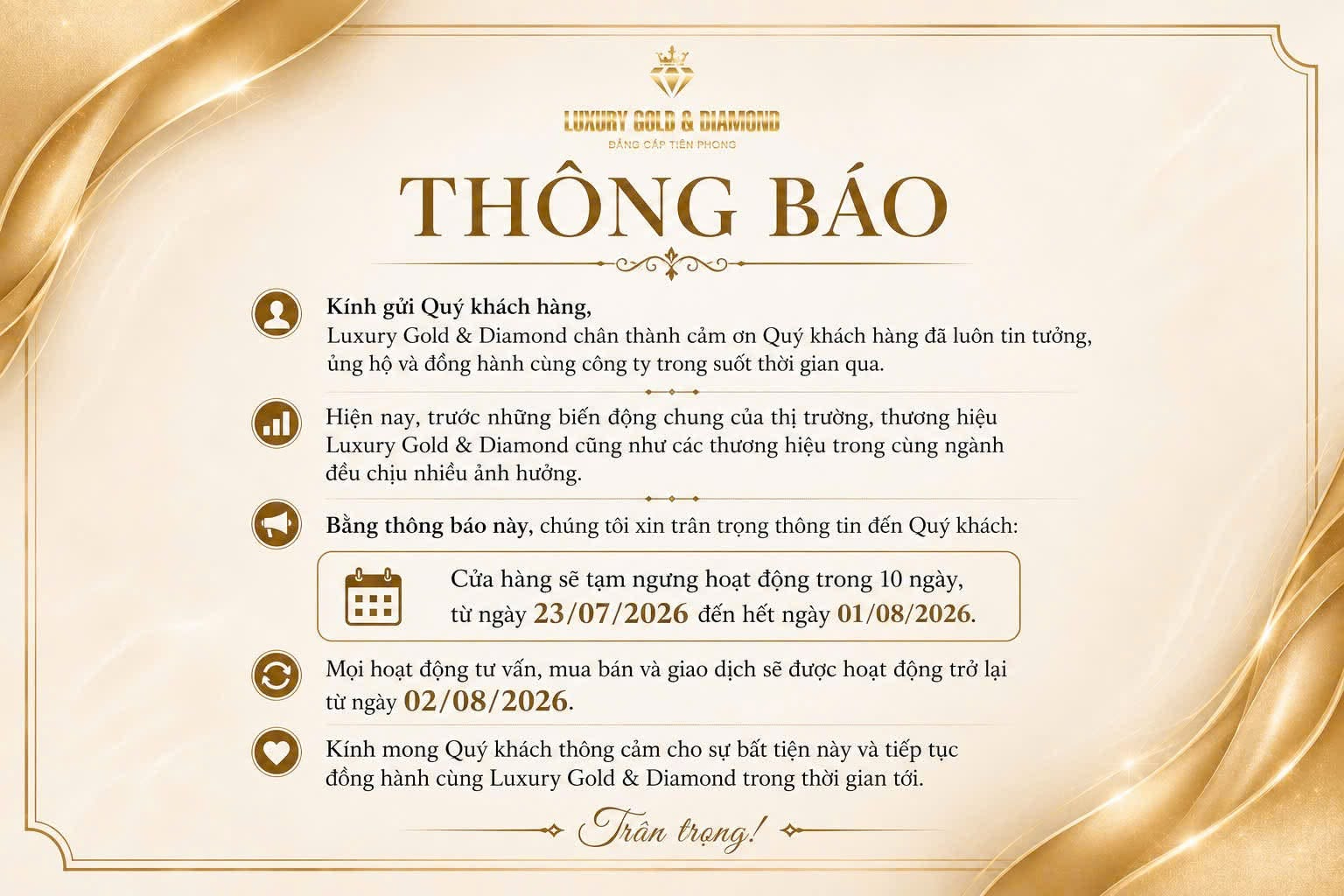 Nh&agrave; t&agrave;i trợ vương miện cho Sen V&agrave;ng tại Miss Grand Vietnam v&agrave; Miss World Vietnam tạm ngưng hoạt động trong 10 ng&agrave;y- Ảnh 1.
