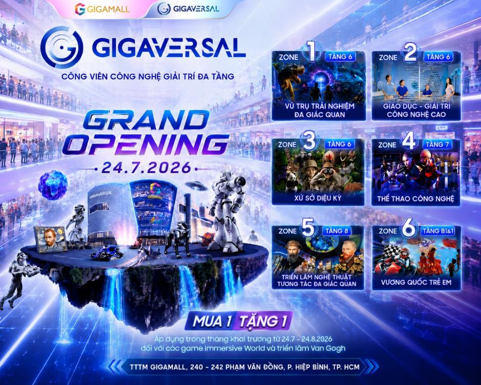 Gigaversal: C&ocirc;ng vi&ecirc;n c&ocirc;ng nghệ giải tr&iacute; đa tầng ch&iacute;nh thức ra mắt ng&agrave;y 24/7/2026 tại Gigamall - Ảnh 2.