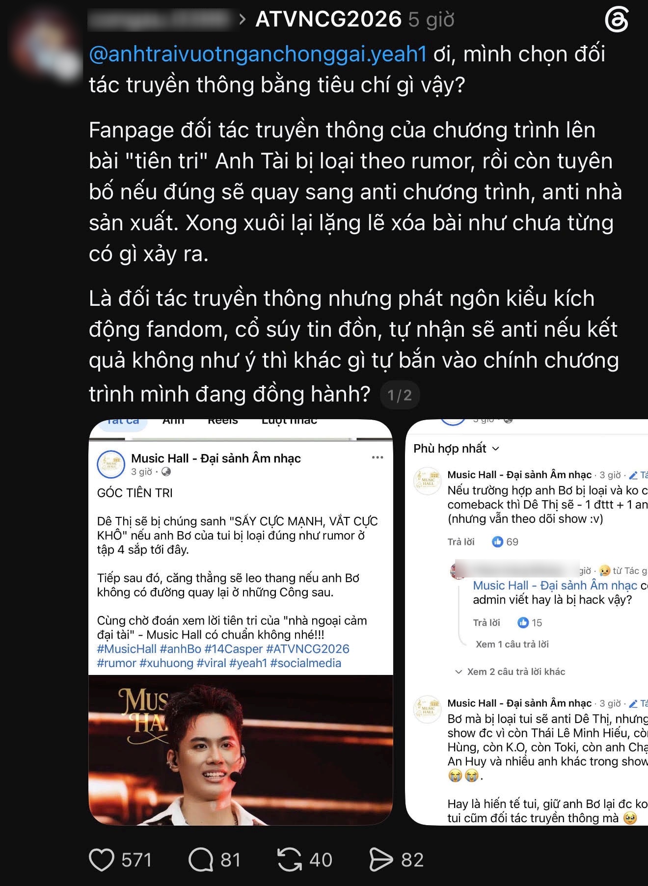 B&agrave;i đăng chỉ tồn tại hơn 3 tiếng rồi bị x&oacute;a về Anh trai vượt ng&agrave;n ch&ocirc;ng gai nhưng đủ khiến cộng đồng fan "dậy s&oacute;ng"- Ảnh 1.