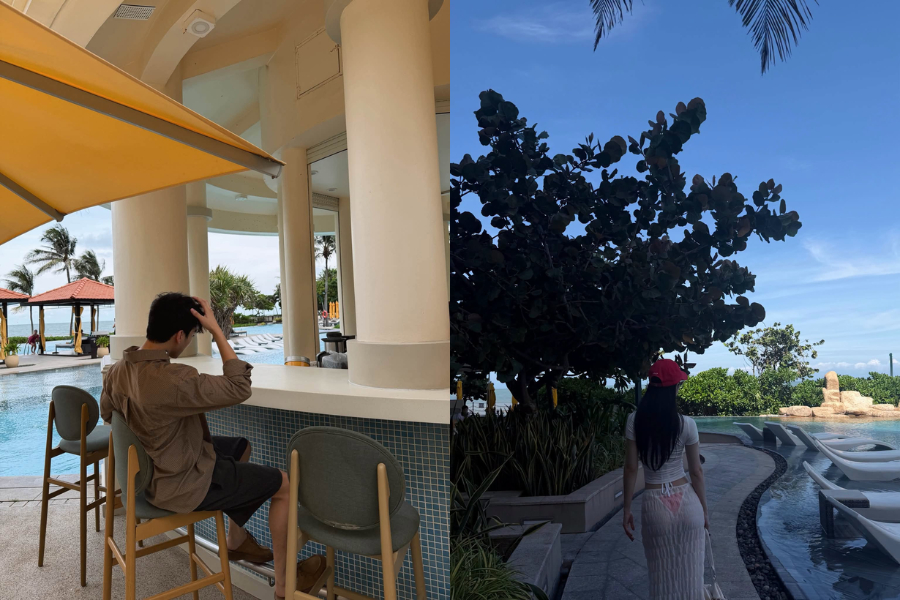 Cặp đ&ocirc;i Vbiz tưởng đ&atilde; toang nay nghi vấn du lịch l&agrave;m l&agrave;nh, bộ ảnh ở resort để lộ chi tiết đ&aacute;ng ngờ- Ảnh 1.